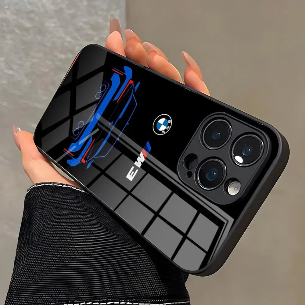 BMW Tempered Glass iPhone Case
