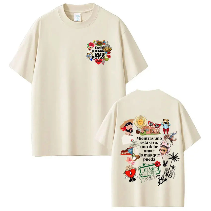 Bad Bunny DTMF World Tour Vintage Hip Hop T-Shirt for Men & Women