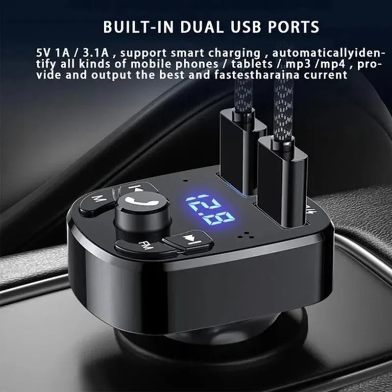 Car Mp3 Player Dual | Usb Fast Charger Fm | Bluetooth Receiver