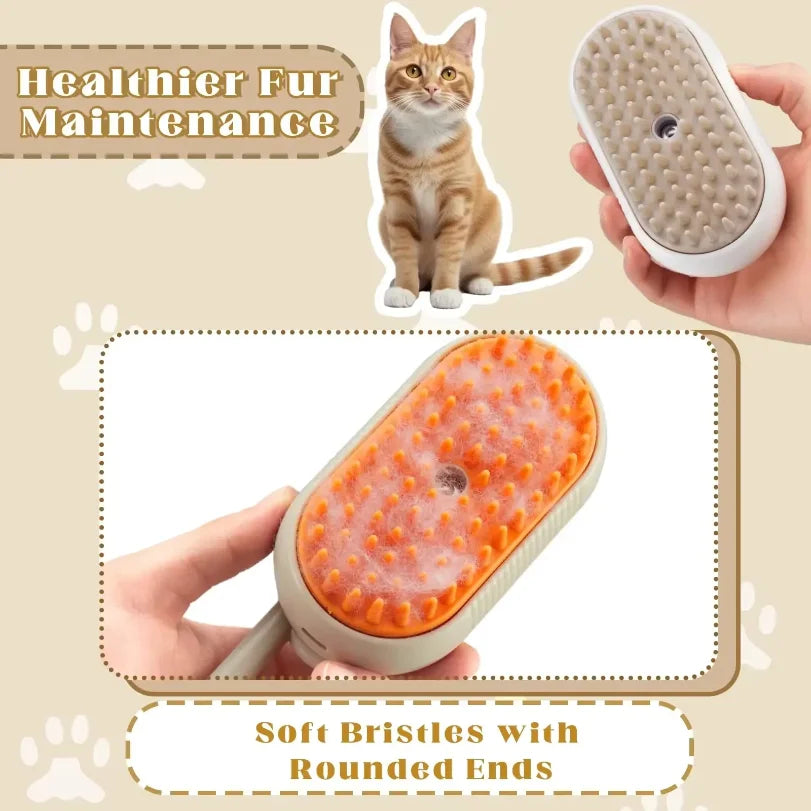 Pet Steam Massage & Hair Removal Brush for Cats & Dogs