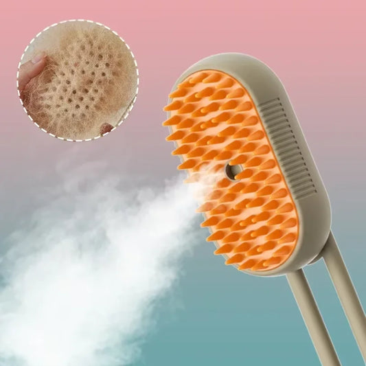 Pet Steam Massage & Hair Removal Brush for Cats & Dogs