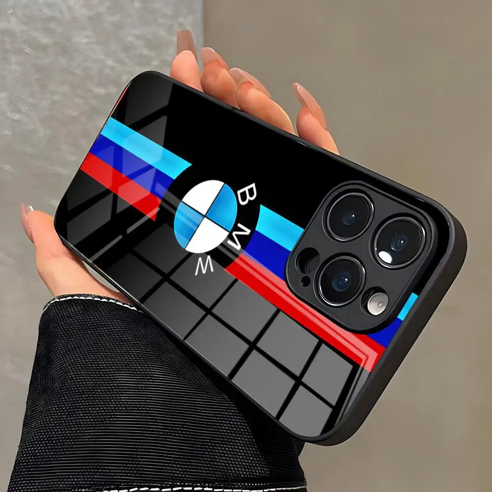 BMW Tempered Glass iPhone Case