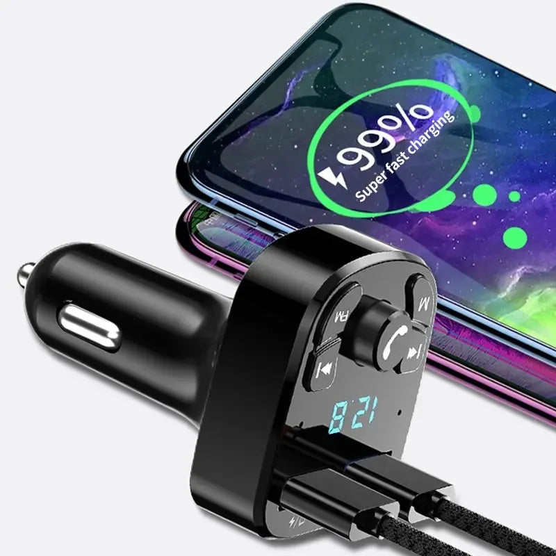 Car Mp3 Player Dual | Usb Fast Charger Fm | Bluetooth Receiver
